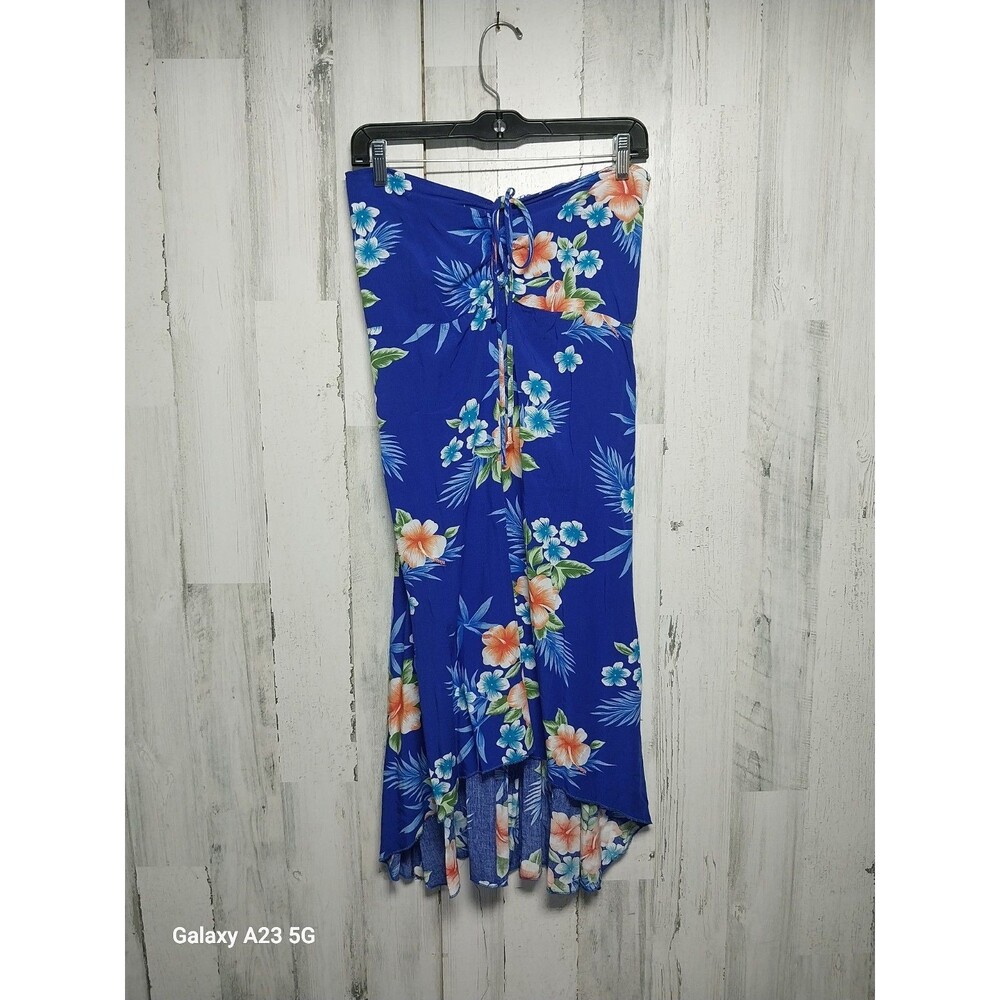 Hawaii Hangover Sleeveless High Low Dress Size Large Blue